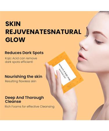  Beslibate Turmeric soap turmeric skin lightening soap turmeric skin lightening soap dark spot removal for face and body moisturizing lightening bath soap 100g 2PC soap-4 - Buy Online on GoSupps.com