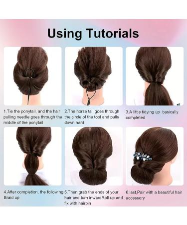 Colorful Hair Accessories Set with Rubber Bands, Mini Clips, Combs, Cutter, Spiral Hair Ties, Barrettes, Clips, Pull Through Tool - Gift Box Included - Buy Online on GoSupps.com