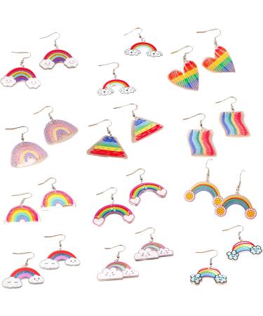 Feylie Acrylic Trailer Earrings for Women - Colorful Cartoon Fashion Ornaments for Everyday & Casual Dates - Rainbow & Stars Design - Buy Online on GoSupps.com