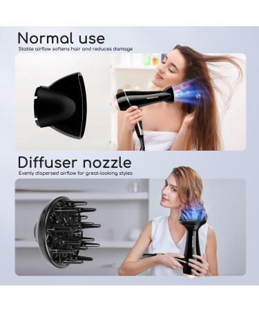 Aigostar Lora 2400W Ionic Hair Dryer - 3 Temperature Levels 2 Airflow Speeds Black - International Shipping Available - Buy Online on GoSupps.com