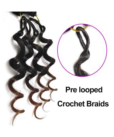 9 Inch Ocean Wave Crochet Hair Short Deep Wave 7 Packs Pre Looped Braids T1B/30 - Buy Online on GoSupps.com