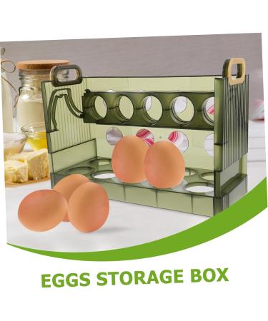 OUNONA Egg Storage Box Fridge Eggs Drawer Household Egg Organizer Egg Holder Automatic Clamshell Dispenser - Buy Online on GoSupps.com