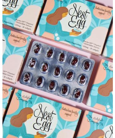 Nest Egg Ubiquinol CoQ10 100mg - Premium Women's Fertility Supplement - Made in USA 3rd Party Tested Once Daily Softgels (30 Count) - Shop Now - Buy Online on GoSupps.com