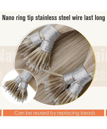 LAAVOO Remy Nano Ring Hair Extensions - 50cm Cold Fusion Ash Blonde #P18/613 50 Strands 1g/S Real Human Hair - Shop Now! - Buy Online on GoSupps.com
