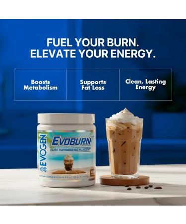Evogen Evoburn - Thermogenic Fat Burner for Men & Women | Energy Focus & Appetite Control | Advanced Metabolism Booster Fat Burner Formula with MitoBurn & Caffeine | Iced Mocha Coffee | 30 Servings - Buy Online on GoSupps.com