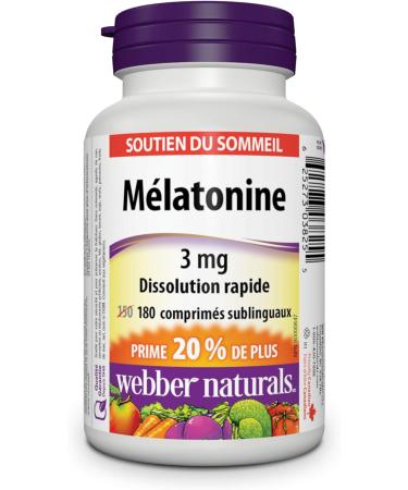 Webber Naturals Melatonin 3 mg 180 Quick Dissolve Tablets For Sleep Support Vegetarian & Vitamin D3 1000 IU 260 Tablets For Healthy Bones Teeth and the Maintenance of Good Health - Buy Online on GoSupps.com