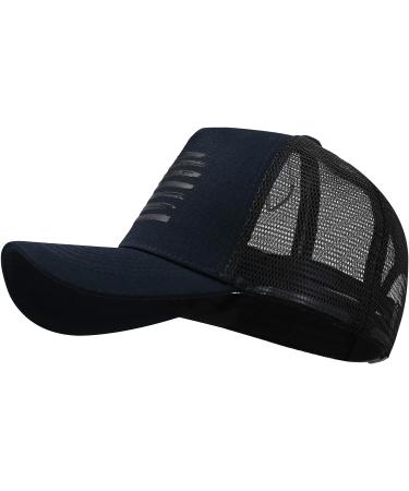 VIONLAN American Flag Trucker Hat | 3D Embossed Logo | Navy/Black | Adjustable Snapback Cap for Men and Women - Buy Online on GoSupps.com