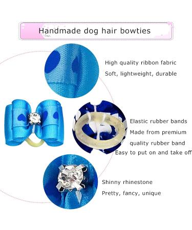 JpGdn 50pcs Small Dog Hair Bows with Rhinestones & Rubber Bands | Puppy Grooming Accessories | Color Random | Pet Topknot Bowknots - Buy Online on GoSupps.com