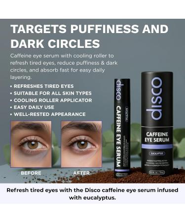 Disco Eye Serum 12% Caffeine 8% Hyaluronic Acid Niacinamide Peptides Puffy Bags Fine Lines Dark Circles Wrinkles Eucalyptus - Moisturizing Vitamin C 360 Roller Massage Ball Anti-Aging Cream 0.5oz - Buy Online on GoSupps.com