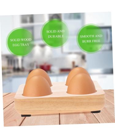 OSALADI Wood Serving Tray 2pcs Egg Storage Box Egg Crates Desk Tray Egg Holder Tray Solid Wood Rubber Wood Protective Frame - Buy Online on GoSupps.com