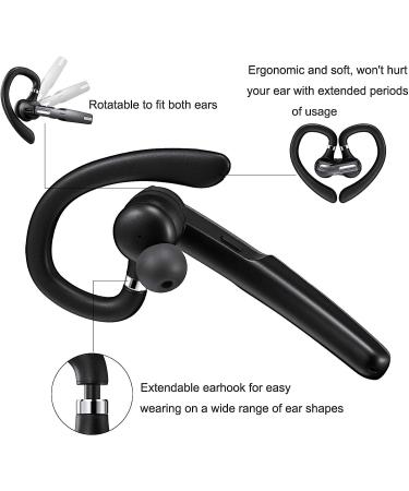 ICOMTOFIT Bluetooth Headset | Wireless Hands-Free Earpiece V5.0 with Mic for Driving/Business | iPhone & Android Compatible (Gray) - Buy Online on GoSupps.com