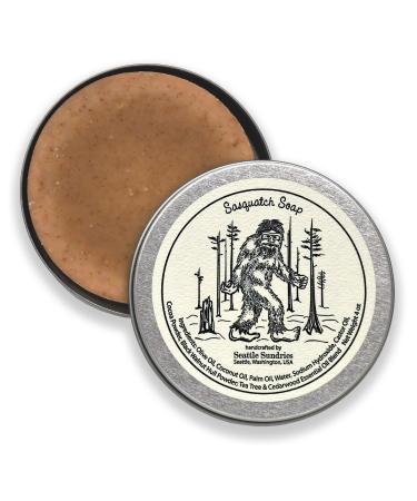Seattle Sundries | Sasquatch Soap Bar Natural Skin Care  1 (4oz) Handmade Soap Bar in a Recyclable Travel Tin  Woodsy Scent - Camp & Bigfoot Gift Idea.