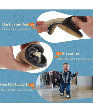 Soft Leather Baby Boy/Girl Shoes | Non-Slip Sole First Walking Sneakers | Newborn Prewalkers 0-24 Months | Navy Blue Lion Design - Buy Online on GoSupps.com