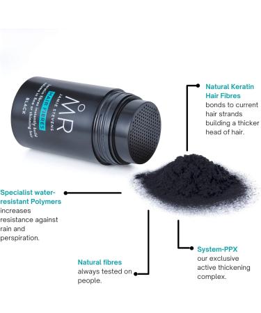 MR Jamie Stevens Hair Fibres for Black Hair 15ml - Keratin Hair Building Fibre for Thinning Hair Coverage - Buy Online on GoSupps.com