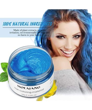 MOFAJANG Blue Hair Coloring Wax | Temporary Natural Hairstyle Color Pomade | Washable Hair Dye Styling Wax Mud - Buy Online on GoSupps.com