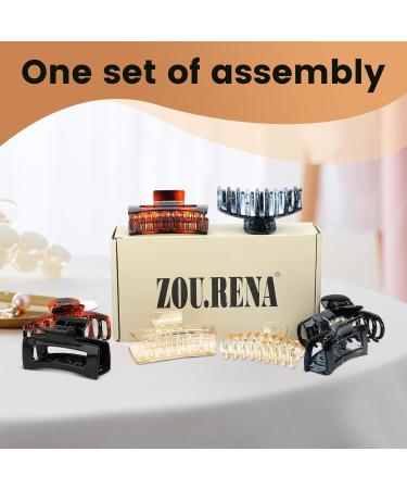 Zou.rena Hair Claw Clips for Women & Girls | 8-Piece Set for Short Thin & Long Thick Hair | 3.35 & 3.5 Glossy Color Clips - Ideal for All Hair Types - Buy Online on GoSupps.com