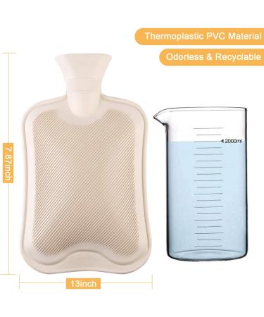 2L Plush Gray Hot Water Bottle Soft Rubber Hand Warmer for Cozy Comfort | International Shipping Available - Buy Online on GoSupps.com