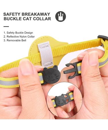 Kolacen Reflecting Airtag Cat Collar - Adjustable Neck Band with Safety Buckle for Puppies & Kittens - Airtag Shell & Bell Included (Yellow) - Buy Online on GoSupps.com