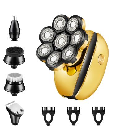 Head Shavers for Bald Men Multifunctional Electric Razor Rechargeable 8D Rotary Shaver Mens Balding Grooming Kit with Nose & Ear Trimmer