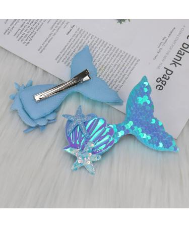 Mermaid Hairclip Set for Girls & Women - Sky Blue, Sequin Hair Accessories for Pool/Beach Parties - Buy Online on GoSupps.com