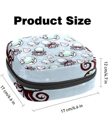 Shop Cute Portable Women's Binding-Storage Bags for Menstrual Cups & Tampons - Ideal for Teen Girls | Multicolored Jellyfish & Whale Design - Buy Online on GoSupps.com