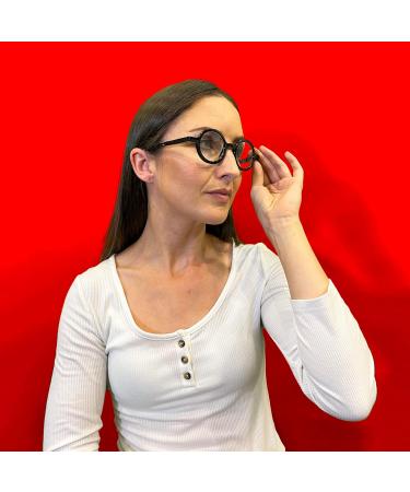 LONDON MOLE Round Reading Glasses 1.0x | Stylish Unisex Moley Eyewear | Gloss Black Cool Readers - Buy Online on GoSupps.com