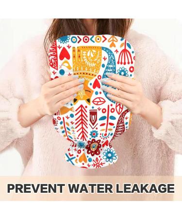 Buy Naanle Hot Water Bottle - Tribal Floral Fox Design | 2L Heat Bottle for Back Pain Relief & Cold Therapy - International Shipping - Buy Online on GoSupps.com