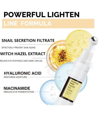 Eye Cream for Dark Circles and Puffy Eyes - Snail Peptide Energetic Eye Roll-On - Eye Bags Remover Eye Cream Anti aging - Under Eye Roller cream - Reduce Lines Wrinkles Puffiness and Dark Circles (1) - Buy Online on GoSupps.com