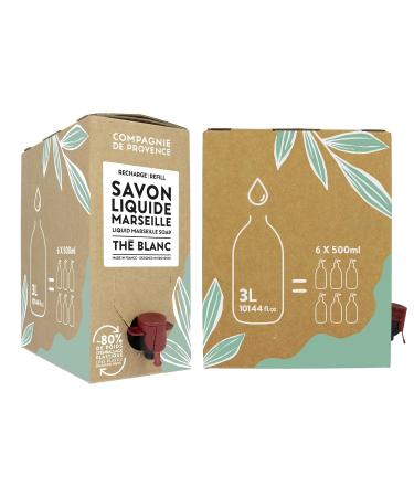 Compagnie de Provence Savon de Marseille Extra Pure Liquid Soap White Tea 101.4 Fl Oz Eco Refill - Buy Online on GoSupps.com