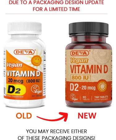 Deva Vegan Vitamin D2 800 IU Ergocalciferol Supplement with No Animal Ingredients Fast Dissolve 90 Tablets 1-Pack - Buy Online on GoSupps.com