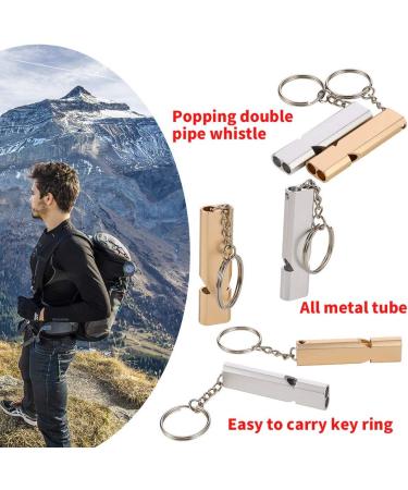 Girlslove 2-Piece Trill Whistle Set | Stainless Steel Signal Pipe with Keychain for School Gym Outdoor Camping & Emergencies - Buy Online on GoSupps.com