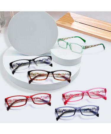 Kerecsen Women's Blue Light Blocking Reading Glasses - Stylish Pattern Eyewear (Mix Color -7 6.00) International Shipping Available - Buy Online on GoSupps.com
