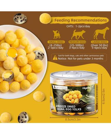 Freeze Dried Quail Egg Yolk Treats for Cats Dogs Increase Appetite All Natural Freeze-Dried Limited Ingredient Quail Egg Yolk Pet Snacks Increase Nutrition Healthy Training Treats for Dogs Puppy - Buy Online on GoSupps.com