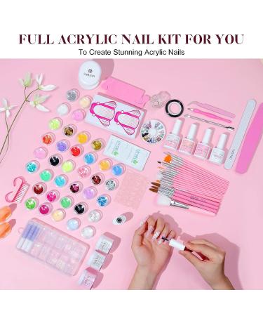 Saviland Glitter Acrylic Nail Kit with Mini Nail Lamp - Professional DIY Acrylic Set for Beginners - Buy Online on GoSupps.com