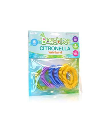 PIC Bugables Citronella Scented Coil Wristbands, Reusable and Resealable, One Size Fits All (Pack of 6) 1 Count (Pack of 6)