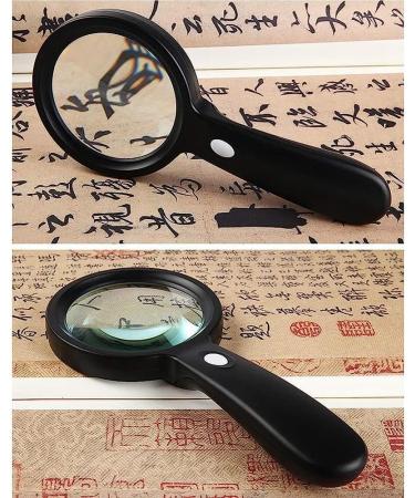 Magnifying Glass with Light 10X Magnification Lightweight Handheld Magnifying Glass for Reading Hobbies Magnifier/Black Comfortable Anniversary - Buy Online on GoSupps.com
