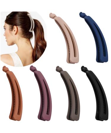 Eyegla 6 pieces tall banana hair clip colored banana clip bananan clip hair clip for thick hair non -slip ponytail holder clip for women and girls 6 multi colors g