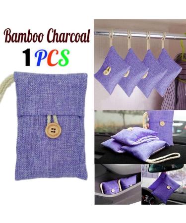 Activated Bamboo Charcoal Bags Air Freshener Odor Deodorant Natural Air Purifier Freshener Neutralizer Deodorizer Moisture Absor for Kitchen Car Closet Bathroom 1pcs Purple - Buy Online on GoSupps.com