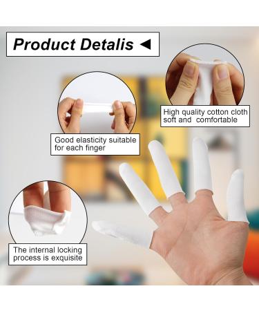 100 Pieces Cotton Finger Cots | Comfortable & Breathable Thumb Protectors | Absorb Sweat - White Fingertips Protective Cover - Buy Online on GoSupps.com