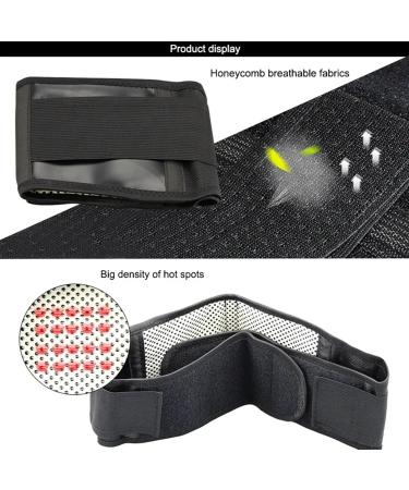 USSPO Self-Heating Tourmaline Waist Support Belt - Back Pain Relief Posture Correction Sciatica & Kidney Health Medium Black - Buy Online on GoSupps.com