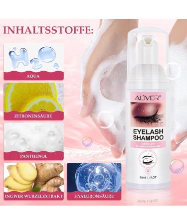 P-Beauty XL Eyelash Shampoo Kit - Eyelash Extension Cleansing Foam with 50ml Shampoo Eyelash Brush Cleaning Brush Dishwashing Bottle and 10 Hydrogel Pads | Care Kit - Buy Online on GoSupps.com