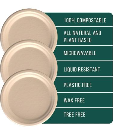 EconoHome 9 Inch Compostable Paper Plates 125-Pack | Eco-Conscious & Microwave-Safe | Heavy Duty Dinner Plates 9 Round - Buy Online on GoSupps.com
