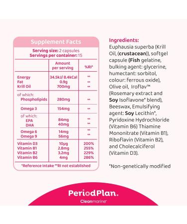 Cleanmarine Period Plan - Natural Hormonal Support for Women - 60 Capsules - Buy Online on GoSupps.com