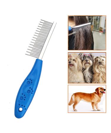 Long Hair Dog Cat Comb Grooming Tool with Short and Long Teeth for Knots Tangles Removal - Stainless Steel Pin for Dogs Cats Poodles Horses - Buy Online on GoSupps.com