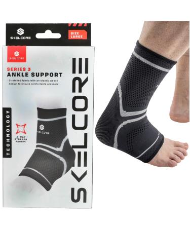 Ankle Brace Compression Sleeve - Relieves Achilles Tendonitis Joint Pain. Plantar Fasciitis Sock with Foot Arch Support Reduces Swelling & Heel Spur Pain. Injury Recovery for Sports - Large