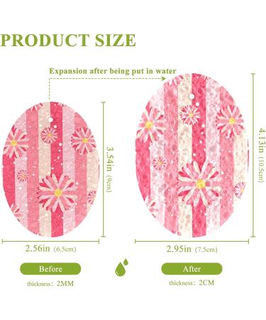 3-Pack Cleaning Kitchen Sponges Oval Flowers Stripes Kitchen Cellulose Dishwashing Wood Pulp Cotton one sizex3 Flowers Stripes - Buy Online on GoSupps.com