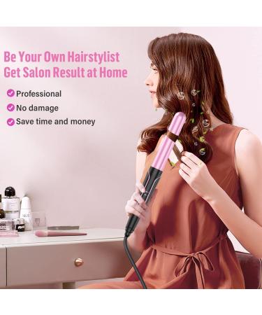 Bestope 5-in-1 Curling Iron Set - Ceramic Wave Iron & Curling Bars with Temperature Control Fast Heating 2 Clips & Gloves - Rose Gold & Pink - Buy Online on GoSupps.com