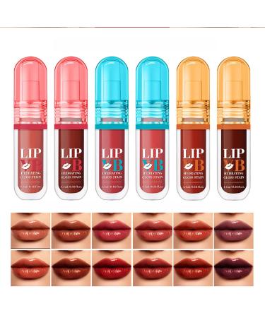 Lives Lip Gloss 47ml x 6 Pcs Liquid Lipstick Plumper NonSticky Lip Gloss Nourishing Makeup for Traveling Girls and Working Women