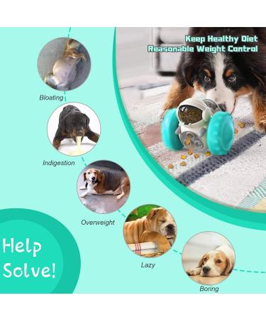 RUMGR Interactive Dog Toy Treat Dispenser for Small Medium Dogs - Slow Feeder & Self-Moving Puzzle Toy in Lake Blue - Perfect for Boredom and Stimulation - Buy Online on GoSupps.com
