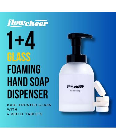 flowcheer Foaming Hand Soap Starter & Refill Bundle Crystal Frosted Glass Foaming Hand Soap Dispenser + 28 Scented Soap Refill Tablets (28 9 fl oz) Variety Fragrance Airbnb Exclusive Value Set - Buy Online on GoSupps.com